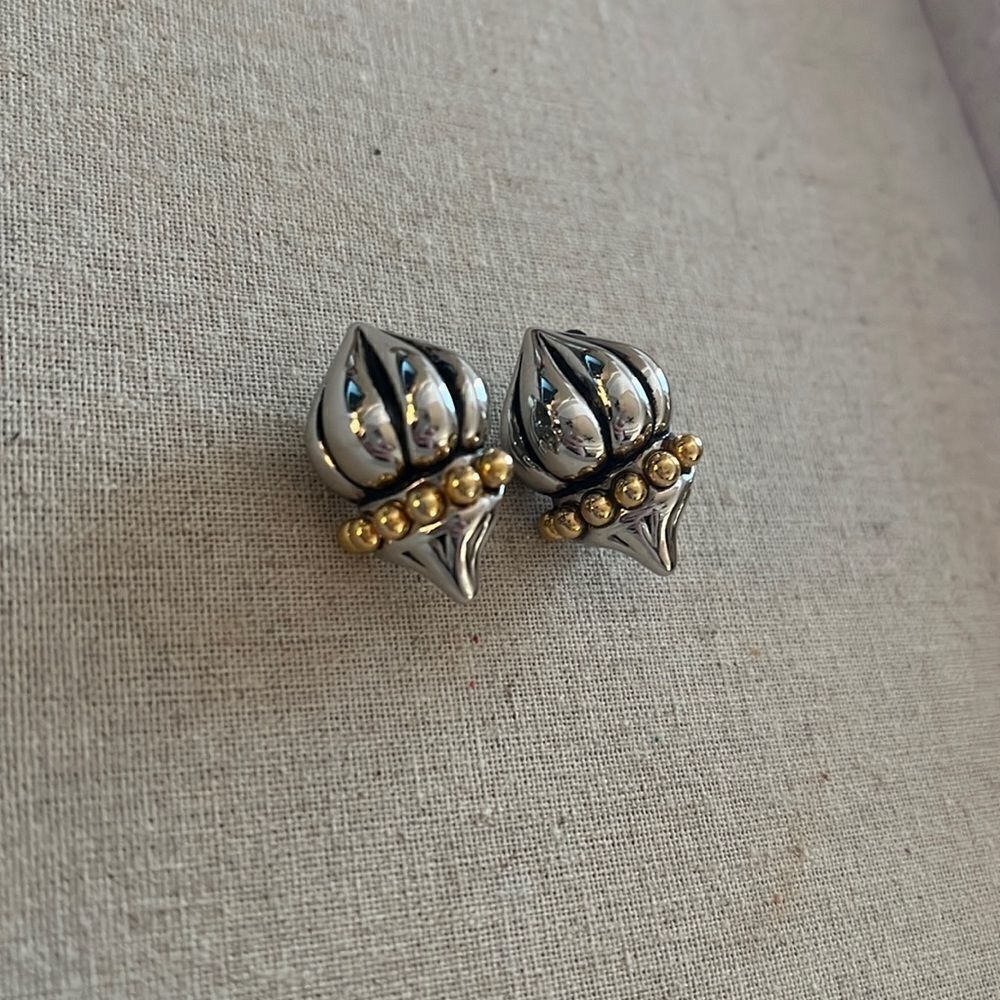 Park Lane Silver and Gold Torch Clip Earrings
